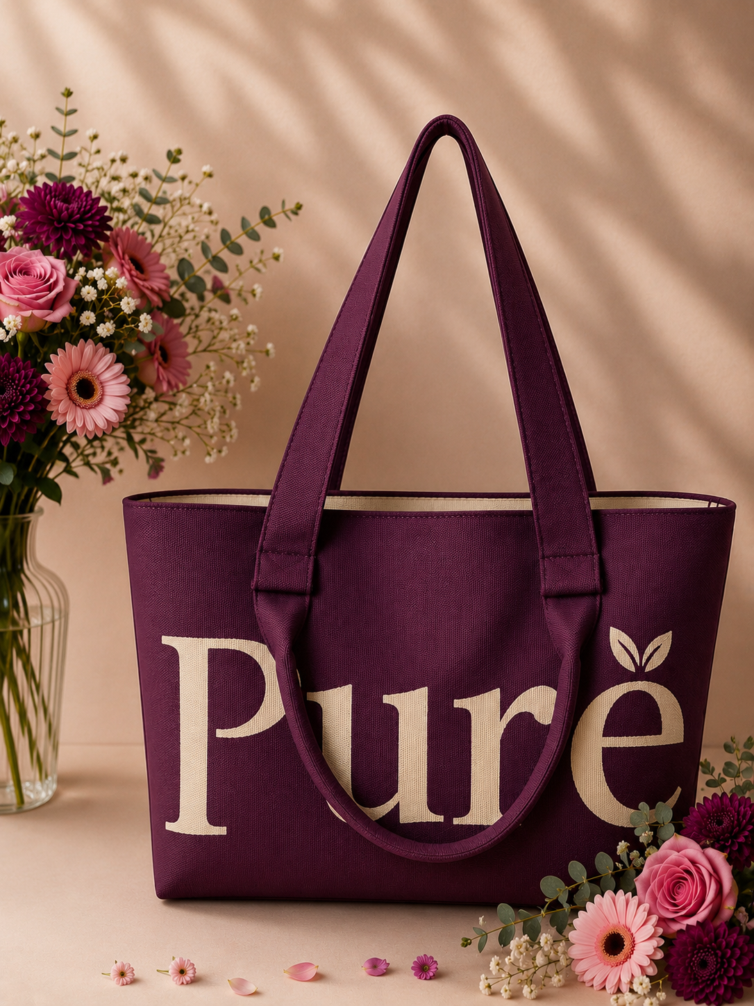 PURE TOTE- Plum berry bloom