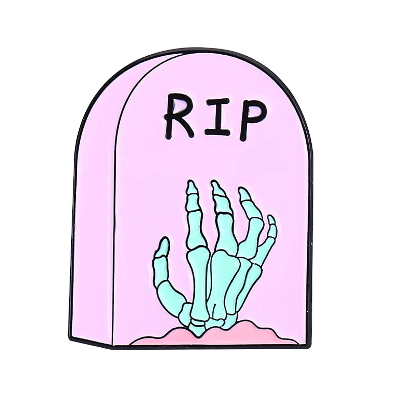 Girl Power Enamel Pins Purple Skeleton