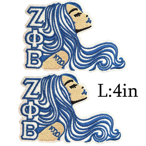 Serises Stock Blue & White Embroidery Sorority Zeta Phi Beta 1920