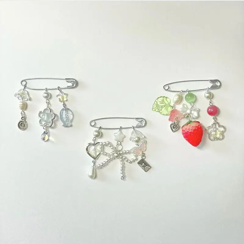Strawberry Beaded Pins