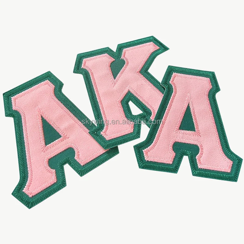 Greek Sorority 4 inch Stitch Letter Iron on Patches