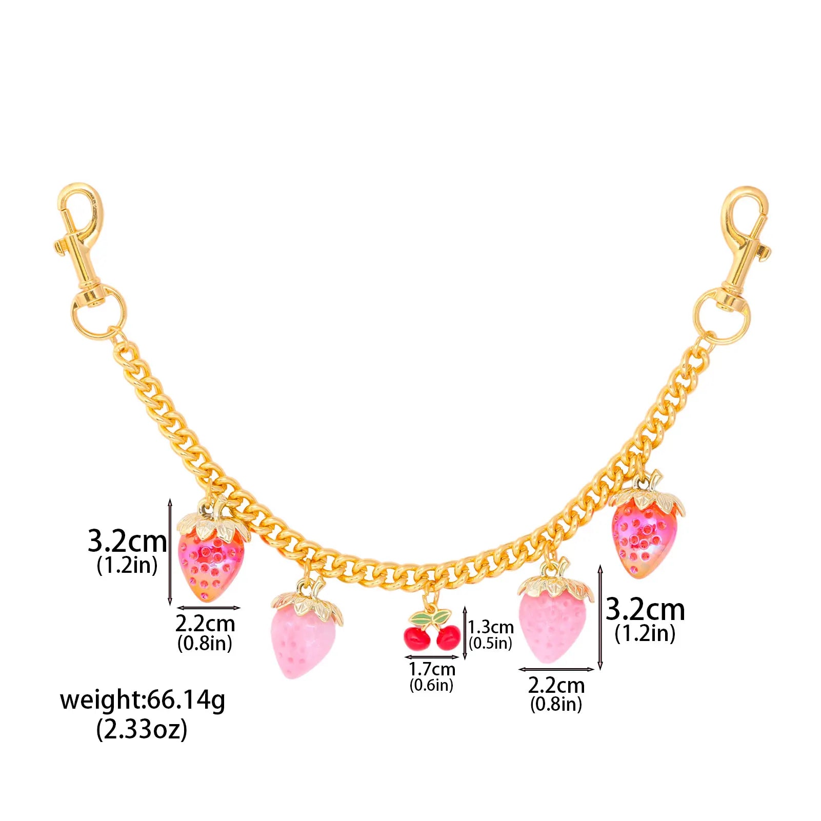 Charm Woman Versatile Bag Bracelet Pendant Strawberry Cherry