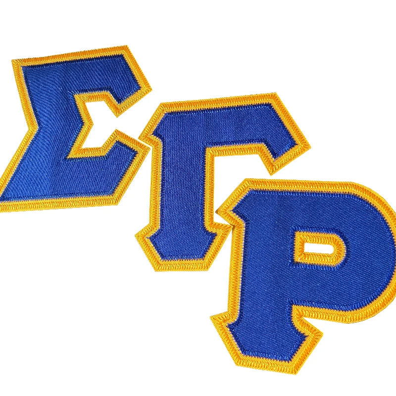 Greek Sorority 4 inch Stitch Letter Iron on Patches