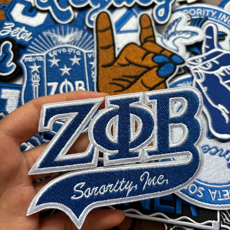 Serises Stock Blue & White Embroidery Sorority Zeta Phi Beta 1920
