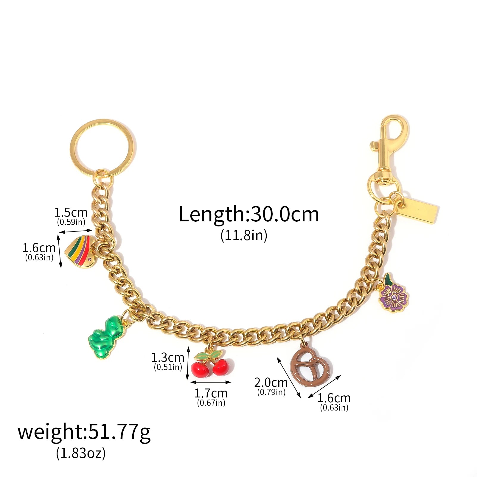 Charm Woman Versatile Bag Bracelet Pendant Strawberry Cherry