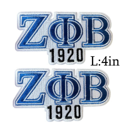 Serises Stock Blue & White Embroidery Sorority Zeta Phi Beta 1920