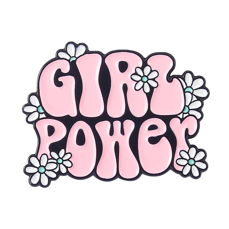 Girl Power Enamel Pins Purple Skeleton