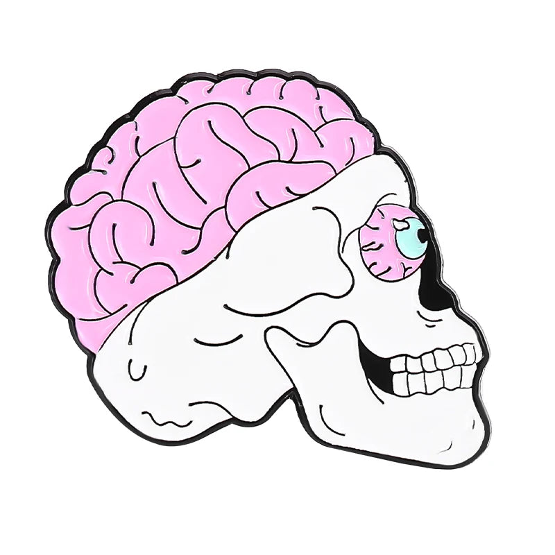 Girl Power Enamel Pins Purple Skeleton