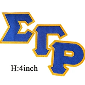 Greek Sorority 4 inch Stitch Letter Iron on Patches