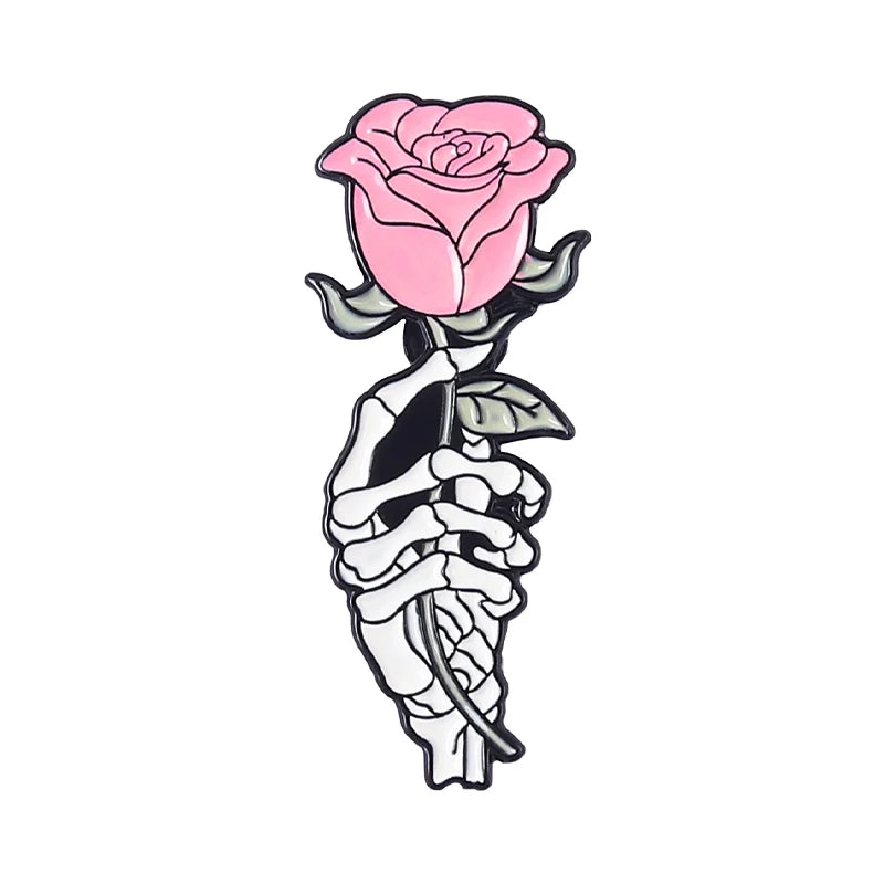 Girl Power Enamel Pins Purple Skeleton