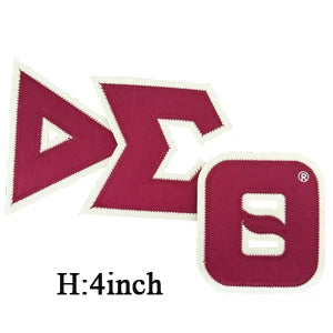 Greek Sorority 4 inch Stitch Letter Iron on Patches