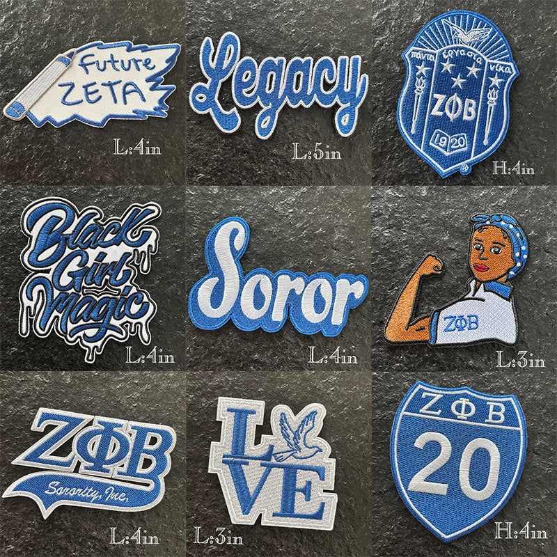 Serises Stock Blue & White Embroidery Sorority Zeta Phi Beta 1920