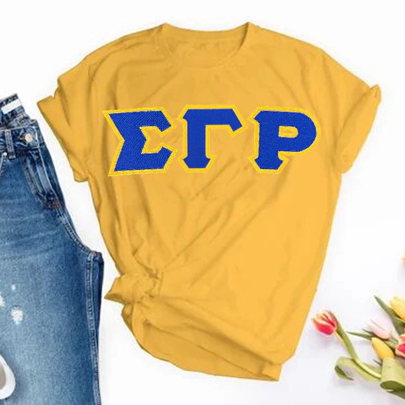 Greek Sorority 4 inch Stitch Letter Iron on Patches
