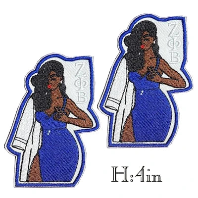 Serises Stock Blue & White Embroidery Sorority Zeta Phi Beta 1920