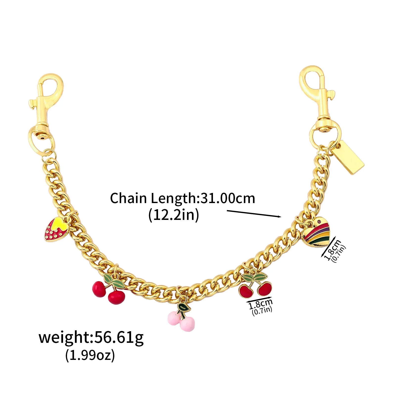 Charm Woman Versatile Bag Bracelet Pendant Strawberry Cherry