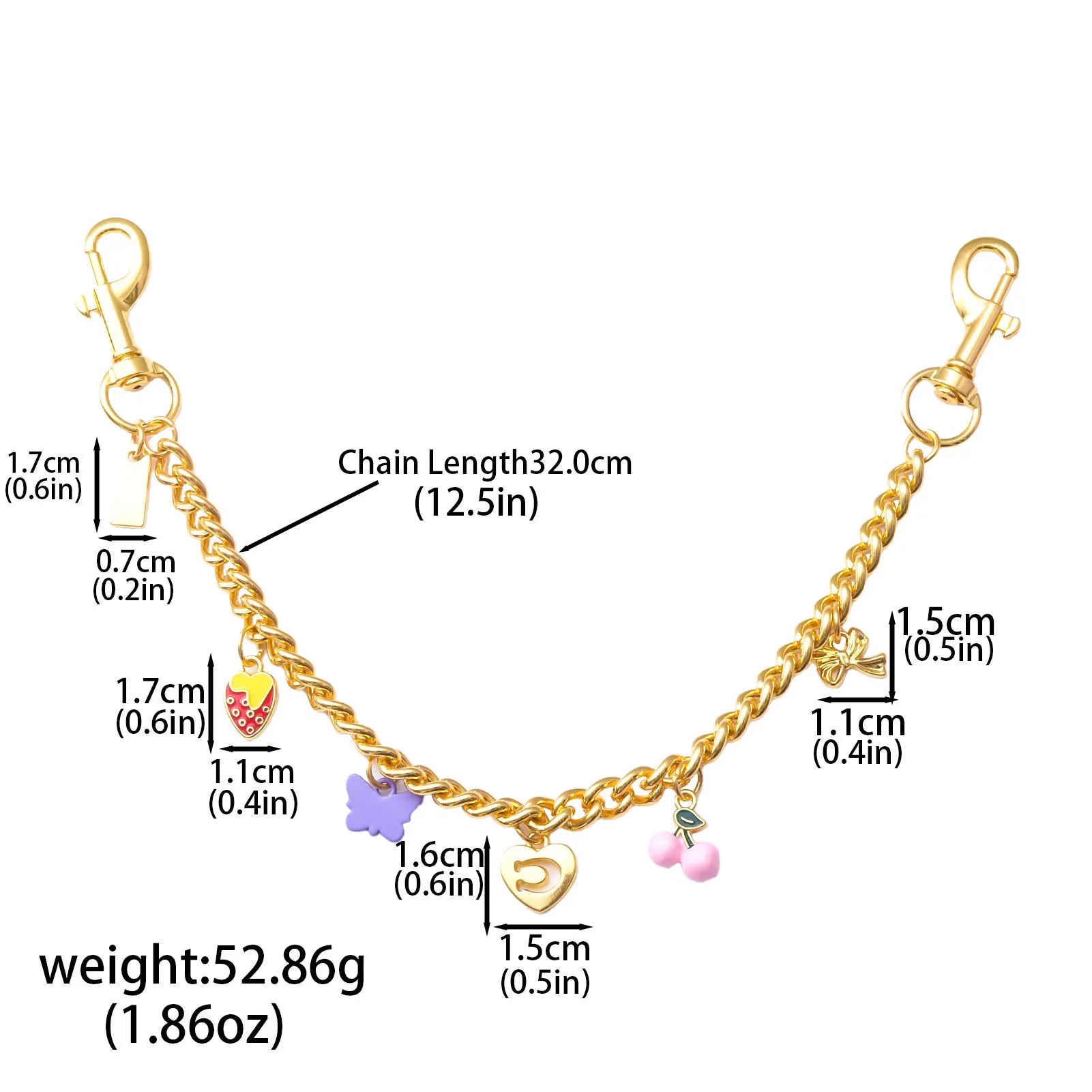 Charm Woman Versatile Bag Bracelet Pendant Strawberry Cherry